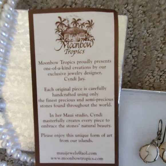 MOONBOW TROPICS PEARL NECKLACE/EARINGS - Picture 2 of 5